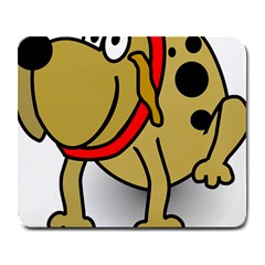 Dog Brown Spots Black Cartoon Large Mousepads by Nexatart