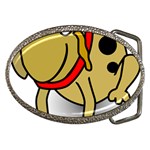 Dog Brown Spots Black Cartoon Belt Buckles Front