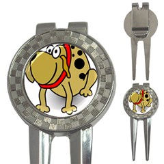 Dog Brown Spots Black Cartoon 3-in-1 Golf Divots by Nexatart