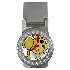 Dog Brown Spots Black Cartoon Money Clips (cz)  by Nexatart