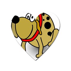 Dog Brown Spots Black Cartoon Heart Magnet by Nexatart