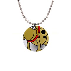 Dog Brown Spots Black Cartoon Button Necklaces by Nexatart