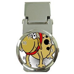 Dog Brown Spots Black Cartoon Money Clip Watches by Nexatart