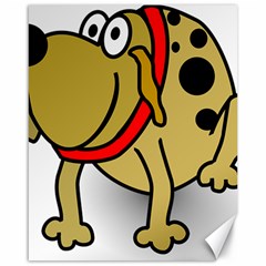 Dog Brown Spots Black Cartoon Canvas 16  X 20   by Nexatart