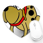 Dog Brown Spots Black Cartoon Heart Mousepads Front