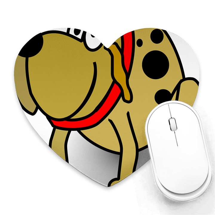 Dog Brown Spots Black Cartoon Heart Mousepads