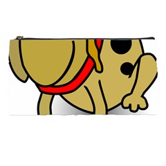 Dog Brown Spots Black Cartoon Pencil Cases by Nexatart