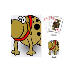 Dog Brown Spots Black Cartoon Playing Cards (mini)  by Nexatart