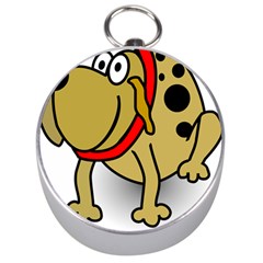 Dog Brown Spots Black Cartoon Silver Compasses by Nexatart