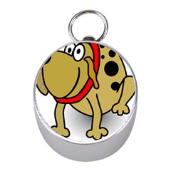 Dog Brown Spots Black Cartoon Mini Silver Compasses by Nexatart