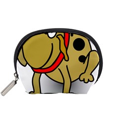 Dog Brown Spots Black Cartoon Accessory Pouches (small)  by Nexatart