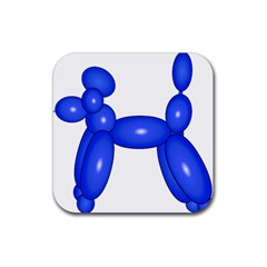 Poodle Dog Balloon Animal Clown Rubber Coaster (square)  by Nexatart