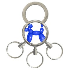 Poodle Dog Balloon Animal Clown 3-ring Key Chains by Nexatart