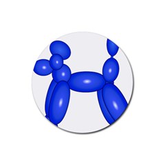 Poodle Dog Balloon Animal Clown Rubber Coaster (round)  by Nexatart