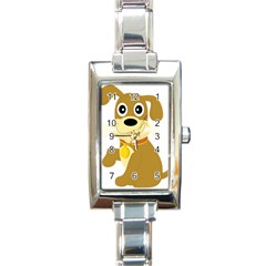 Dog Doggie Bone Dog Collar Cub Rectangle Italian Charm Watch by Nexatart