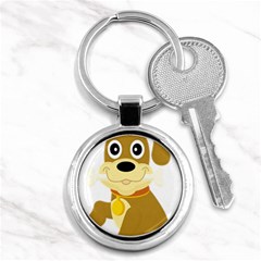 Dog Doggie Bone Dog Collar Cub Key Chains (round)  by Nexatart