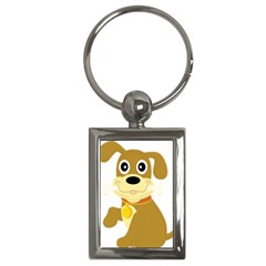 Dog Doggie Bone Dog Collar Cub Key Chains (rectangle)  by Nexatart