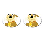 Dog Doggie Bone Dog Collar Cub Cufflinks (Oval) Front(Pair)