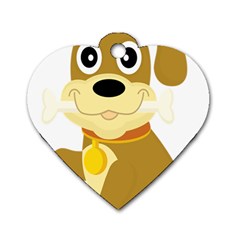 Dog Doggie Bone Dog Collar Cub Dog Tag Heart (one Side) by Nexatart