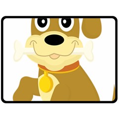 Dog Doggie Bone Dog Collar Cub Fleece Blanket (large)  by Nexatart