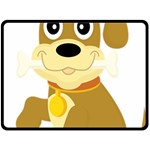 Dog Doggie Bone Dog Collar Cub Double Sided Fleece Blanket (Large)  80 x60  Blanket Front