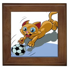 Cat Ball Play Funny Game Playing Framed Tiles by Nexatart