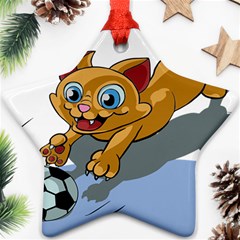 Cat Ball Play Funny Game Playing Ornament (star) by Nexatart