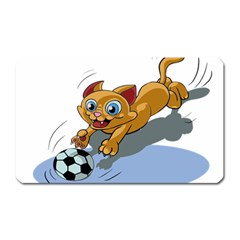 Cat Ball Play Funny Game Playing Magnet (rectangular) by Nexatart