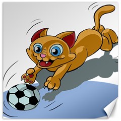 Cat Ball Play Funny Game Playing Canvas 16  X 16   by Nexatart