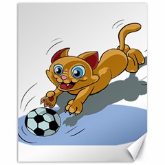 Cat Ball Play Funny Game Playing Canvas 11  X 14   by Nexatart