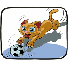 Cat Ball Play Funny Game Playing Double Sided Fleece Blanket (mini)  by Nexatart