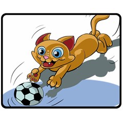 Cat Ball Play Funny Game Playing Fleece Blanket (medium)  by Nexatart