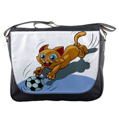 Cat Ball Play Funny Game Playing Messenger Bags by Nexatart