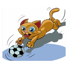 Cat Ball Play Funny Game Playing Double Sided Flano Blanket (small)  by Nexatart