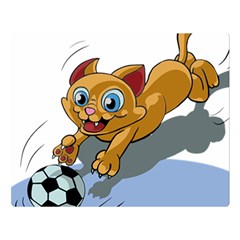 Cat Ball Play Funny Game Playing Double Sided Flano Blanket (large)  by Nexatart