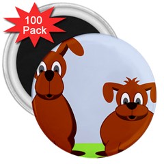 Animals Dogs Mutts Dog Pets 3  Magnets (100 Pack) by Nexatart