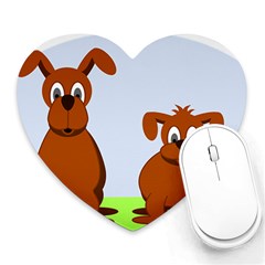 Animals Dogs Mutts Dog Pets Heart Mousepads by Nexatart