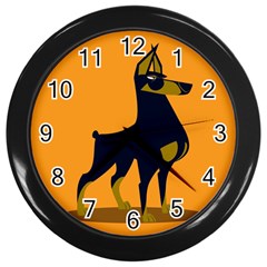 Illustration Silhouette Art Mammals Wall Clocks (black) by Nexatart