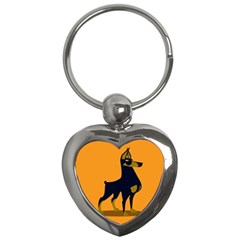 Illustration Silhouette Art Mammals Key Chains (heart)  by Nexatart