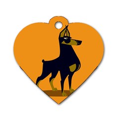 Illustration Silhouette Art Mammals Dog Tag Heart (two Sides) by Nexatart