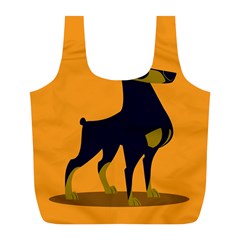 Illustration Silhouette Art Mammals Full Print Recycle Bags (l)  by Nexatart