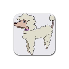 Poodle Dog Breed Cute Adorable Rubber Coaster (square)  by Nexatart