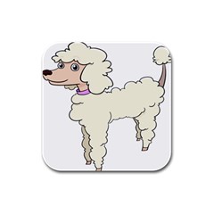 Poodle Dog Breed Cute Adorable Rubber Square Coaster (4 Pack)  by Nexatart