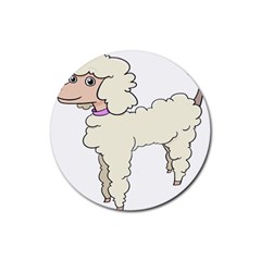 Poodle Dog Breed Cute Adorable Rubber Coaster (round)  by Nexatart