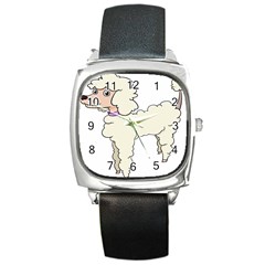 Poodle Dog Breed Cute Adorable Square Metal Watch by Nexatart