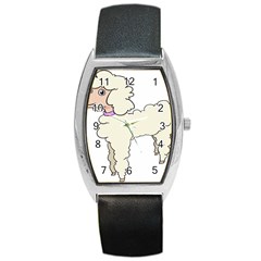 Poodle Dog Breed Cute Adorable Barrel Style Metal Watch