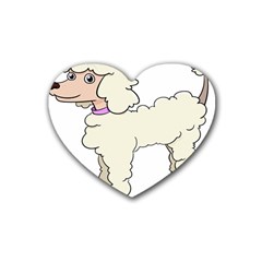 Poodle Dog Breed Cute Adorable Rubber Coaster (heart)  by Nexatart