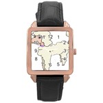 Poodle Dog Breed Cute Adorable Rose Gold Leather Watch  Front