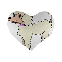 Poodle Dog Breed Cute Adorable Standard 16  Premium Flano Heart Shape Cushions by Nexatart