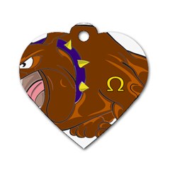 Bulldog Cartoon Angry Dog Dog Tag Heart (one Side) by Nexatart